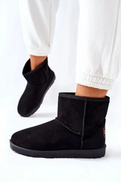 Śniegowce Ocieplane Futerkiem Czarne Vicandi