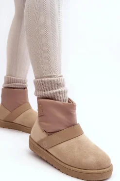 Śniegowce Ocieplane Na Platformie Beżowe Big Star MM274152