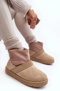 Śniegowce Ocieplane Na Platformie Beżowe Big Star MM274152