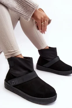 Śniegowce Ocieplane Na Platformie Czarne Big Star MM274151