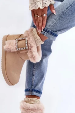 Śniegowce Ocieplane Z Klamrą Beżowe Dulca