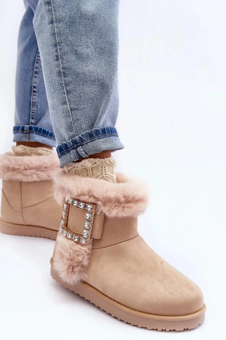 Śniegowce Ocieplane Z Klamrą Beżowe Dulca