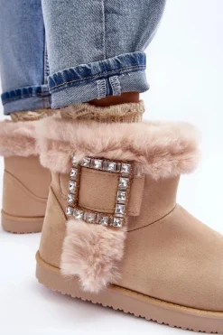 Śniegowce Ocieplane Z Klamrą Beżowe Dulca