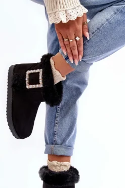 Śniegowce Ocieplane Z Klamrą Czarne Dulca