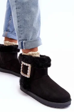 Śniegowce Ocieplane Z Klamrą Czarne Dulca