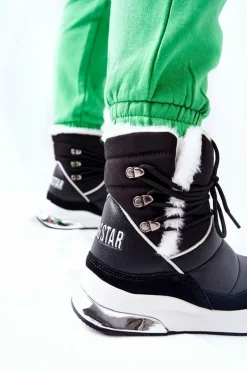 Śniegowce Wiązane Big Star II274279 Czarne