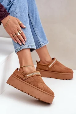 Śniegowce Z Ozdobnym Haftem Camel Selithria