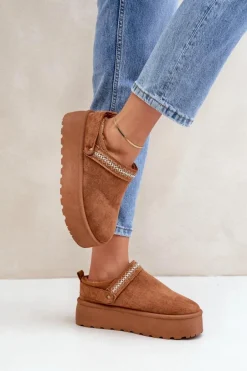 Śniegowce Z Ozdobnym Haftem Camel Selithria