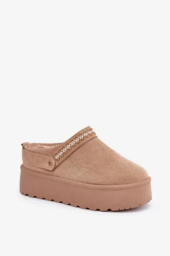 Śniegowce Z Ozdobnym Haftem Beżowe Selithria