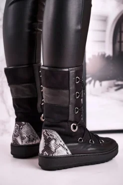 Śniegowce Zamszowe z Futerkiem Laura Messi Czarne 2054