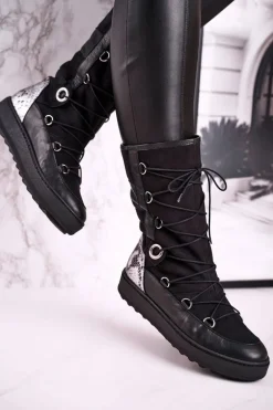 Śniegowce Zamszowe z Futerkiem Laura Messi Czarne 2054