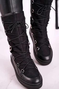 Śniegowce Zamszowe z Futerkiem Laura Messi Czarne 2054