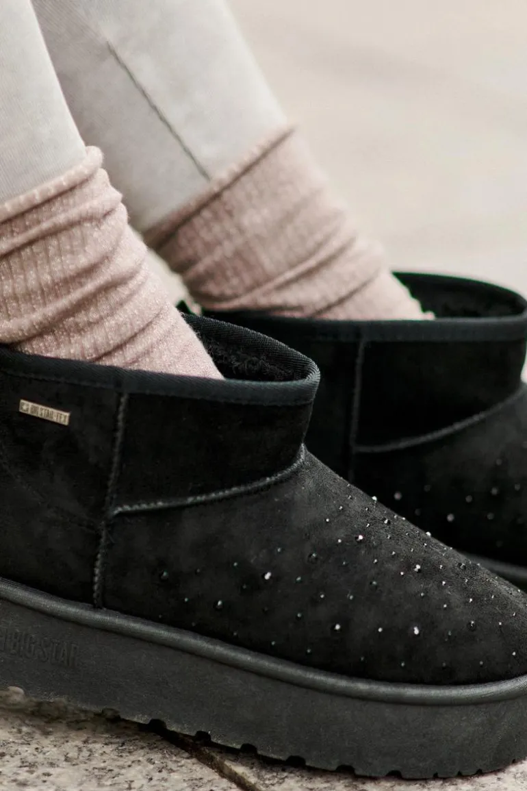 Śniegowce Ze Zdobieniem Na Platformie Big Star OO274A105 Czarne