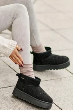 Śniegowce Ze Zdobieniem Na Platformie Big Star OO274A105 Czarne