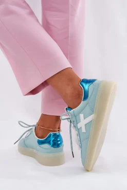 Niskie Buty Sportowe Damskie W Panterkę Miętowe Zelevelis