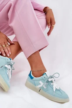 Niskie Buty Sportowe Damskie W Panterkę Miętowe Zelevelis