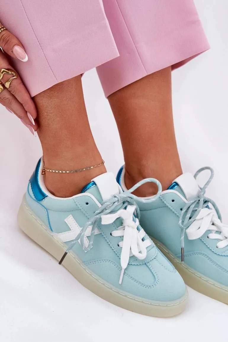 Niskie Buty Sportowe Damskie W Panterkę Miętowe Zelevelis