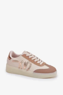 Niskie Buty Sportowe Damskie Z Eko Skóry Beżowe Iladira