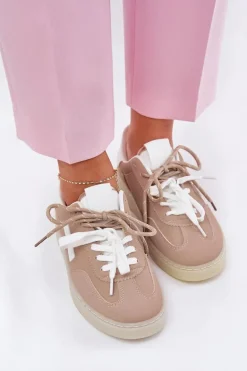 Niskie Buty Sportowe Damskie Beżowe Zelevelis