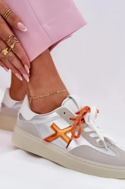 Niskie Buty Sportowe Damskie Srebrne Zelevelis