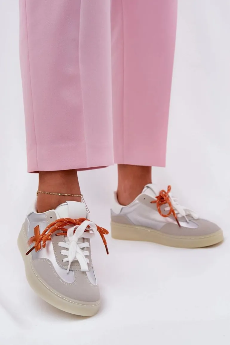 Niskie Buty Sportowe Damskie Srebrne Zelevelis