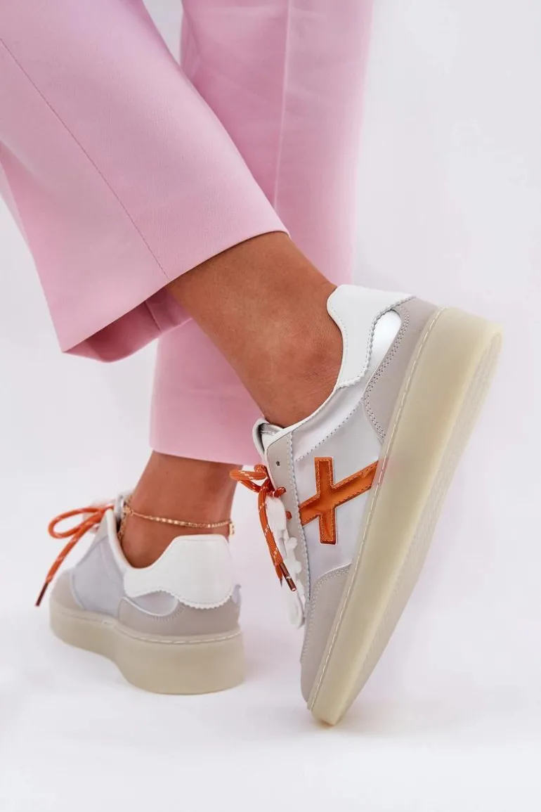 Niskie Buty Sportowe Damskie Srebrne Zelevelis