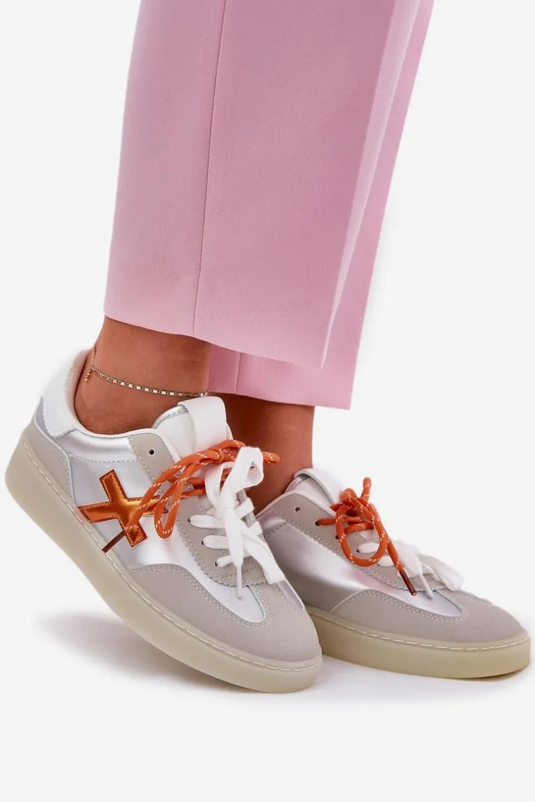 Niskie Buty Sportowe Damskie Srebrne Zelevelis