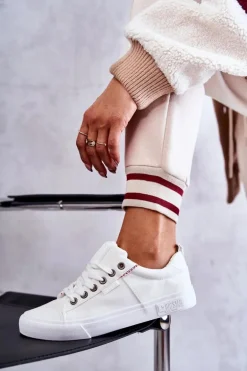 Niskie Damskie Materiałowe Trampki Big Star KK274003 Białe