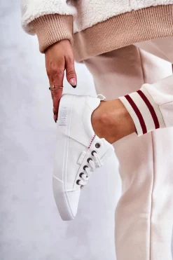 Niskie Damskie Materiałowe Trampki Big Star KK274003 Białe