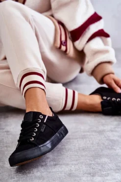 Niskie Damskie Materiałowe Trampki Big Star KK274004 Czarne