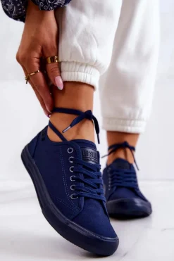 Niskie Damskie Tenisówki Big Star JJ274067 Granatowe