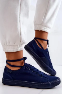 Niskie Damskie Tenisówki Big Star JJ274067 Granatowe