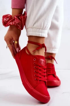 Niskie Damskie Tenisówki Big Star JJ274068 Czerwone