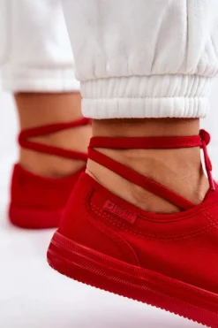 Niskie Damskie Tenisówki Big Star JJ274068 Czerwone