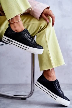 Niskie Damskie Trampki Big Star KK274015 Czarne