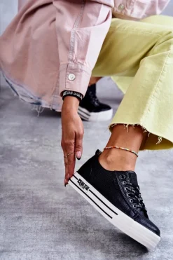 Niskie Damskie Trampki Big Star KK274015 Czarne