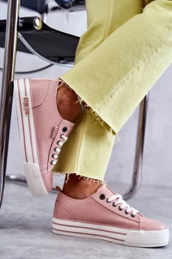 Niskie Damskie Trampki Big Star KK274016 Różowe