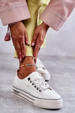 Niskie Damskie Trampki Big Star KK274014 Białe