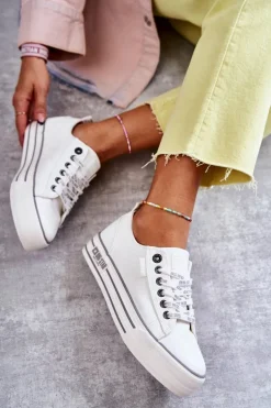 Niskie Damskie Trampki Big Star KK274014 Białe