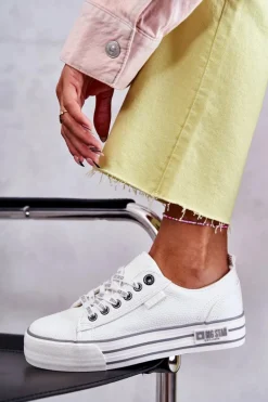 Niskie Damskie Trampki Big Star KK274014 Białe