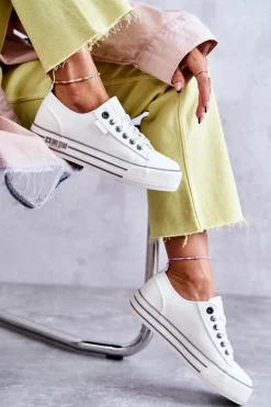 Niskie Damskie Trampki Big Star KK274014 Białe