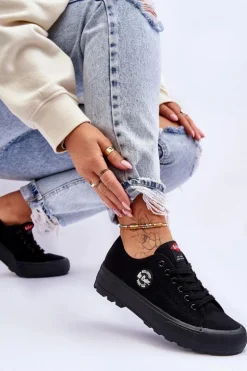 Niskie Damskie Trampki Na Platformie Lee Cooper LCW-23-44-1652L Czarne