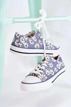 Niskie Damskie Trampki W Kwiaty Niebieskie Janey