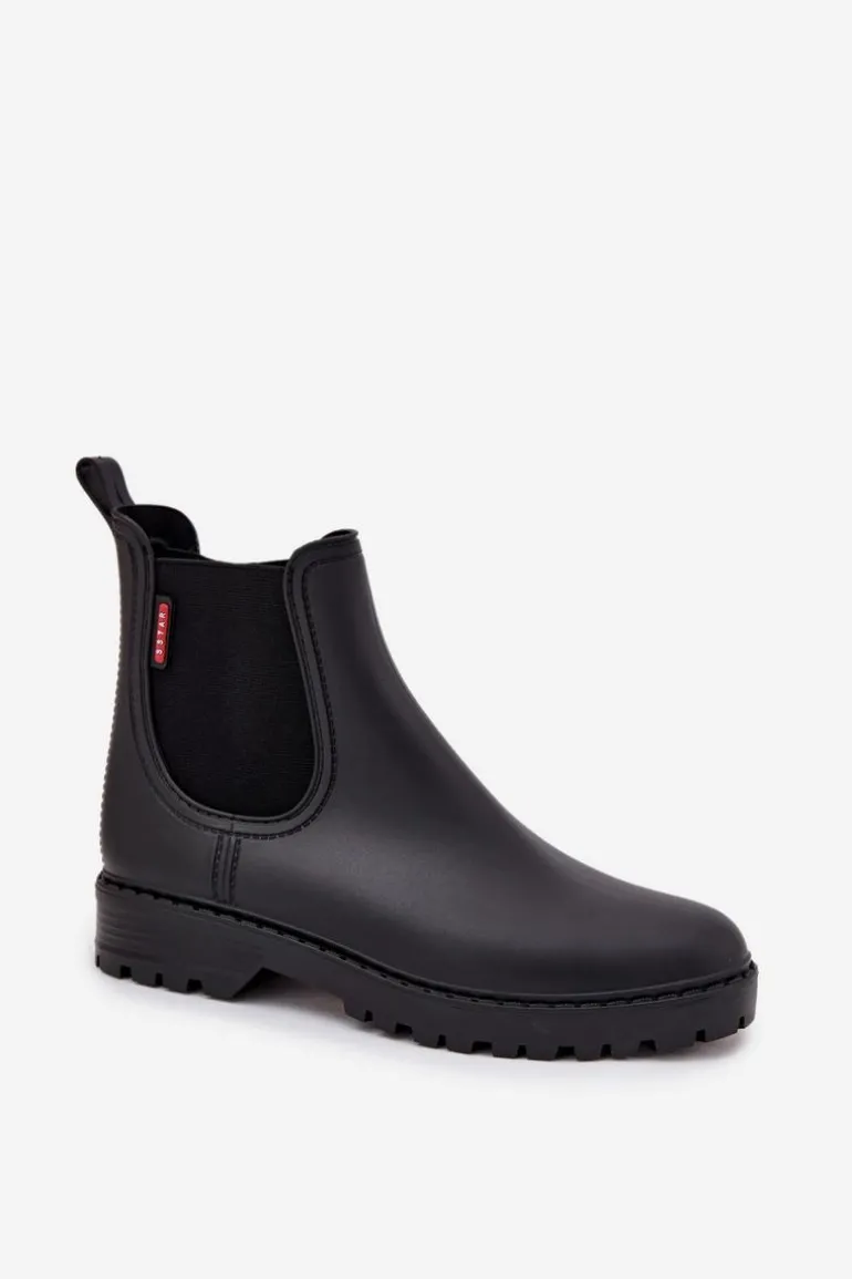 Niskie Kalosze Damskie Matowe Czarne Birella