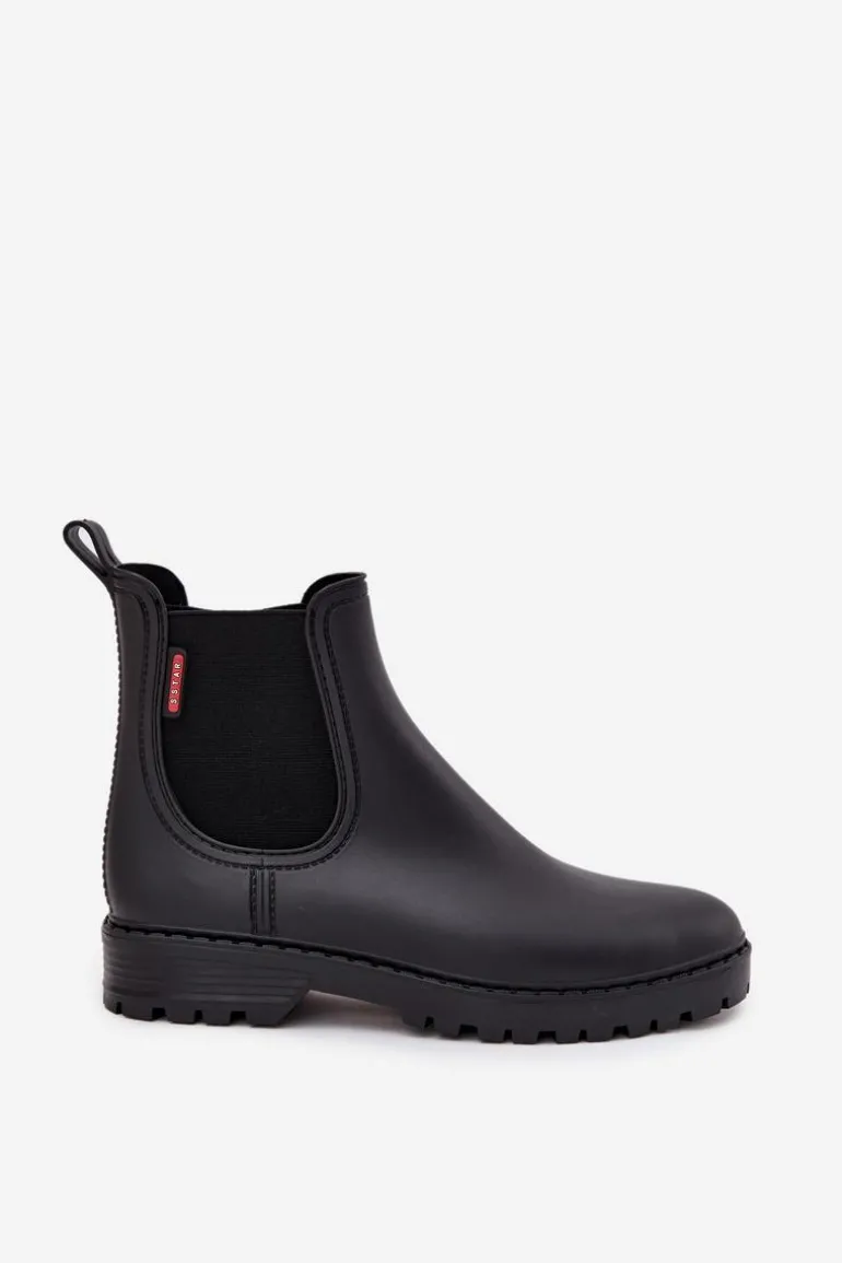 Niskie Kalosze Damskie Matowe Czarne Birella