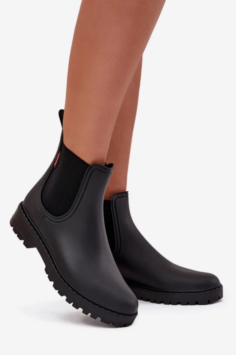 Niskie Kalosze Damskie Matowe Czarne Birella