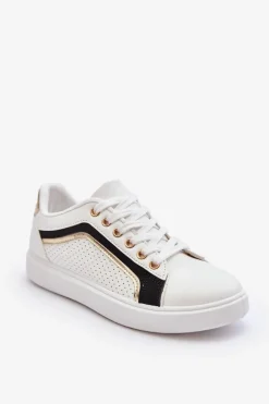 Niskie Klasyczne Buty Sportowe Damskie Białe Lamimi