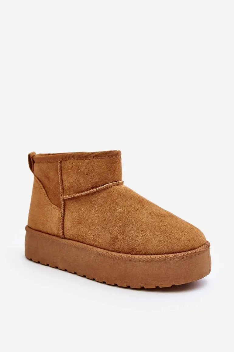 Niskie Śniegowce Damskie Na Platformie Camel Kallins