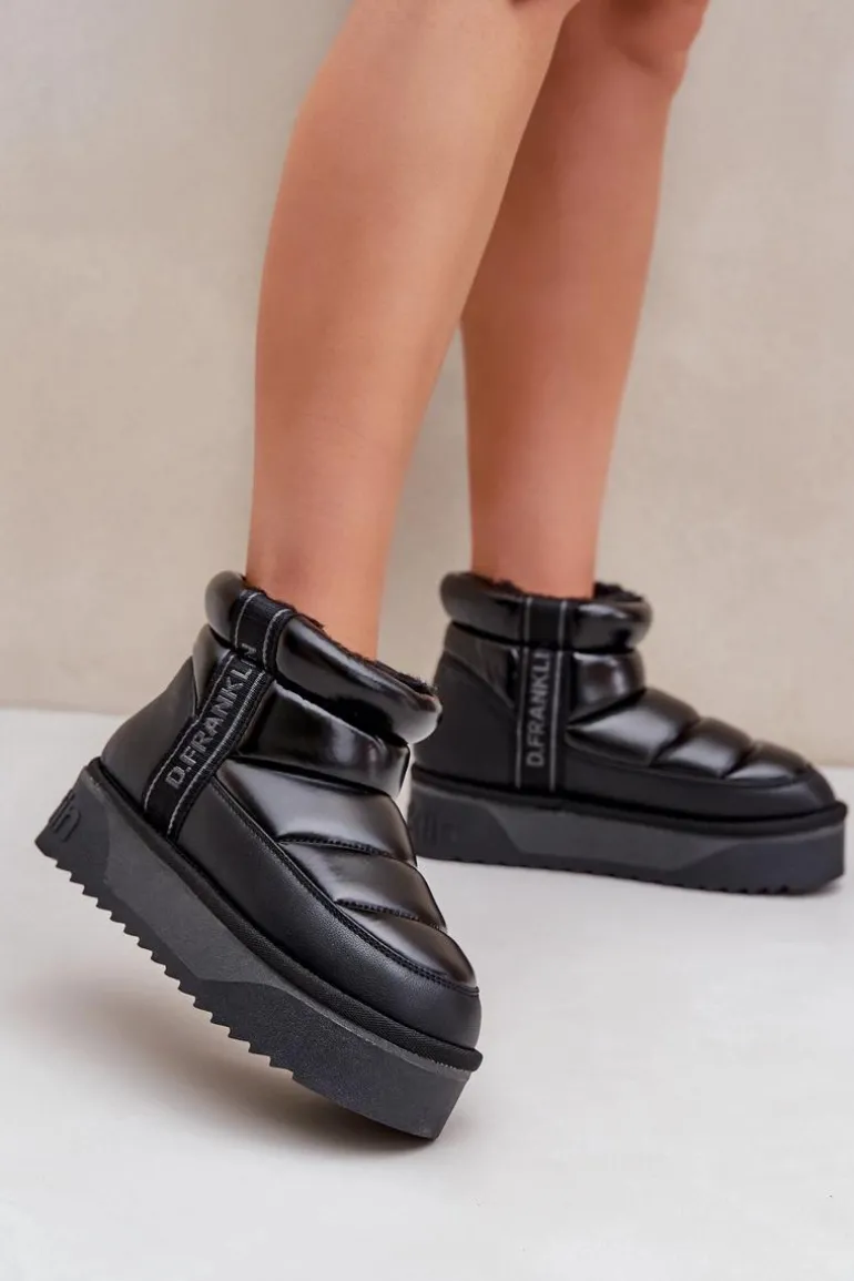 Niskie Śniegowce Na Grubej Podeszwie D.Franklin DFSH371011 Czarne