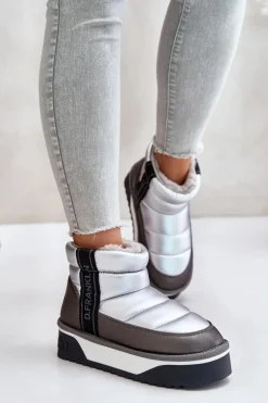 Niskie Śniegowce Na Grubej Podeszwie D.Franklin DFSH371010 Srebrne